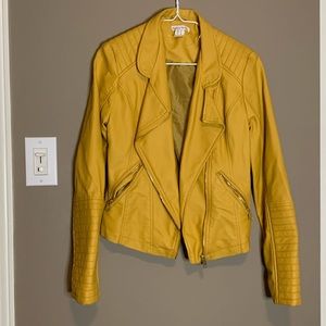 Yellow faux leather jacket